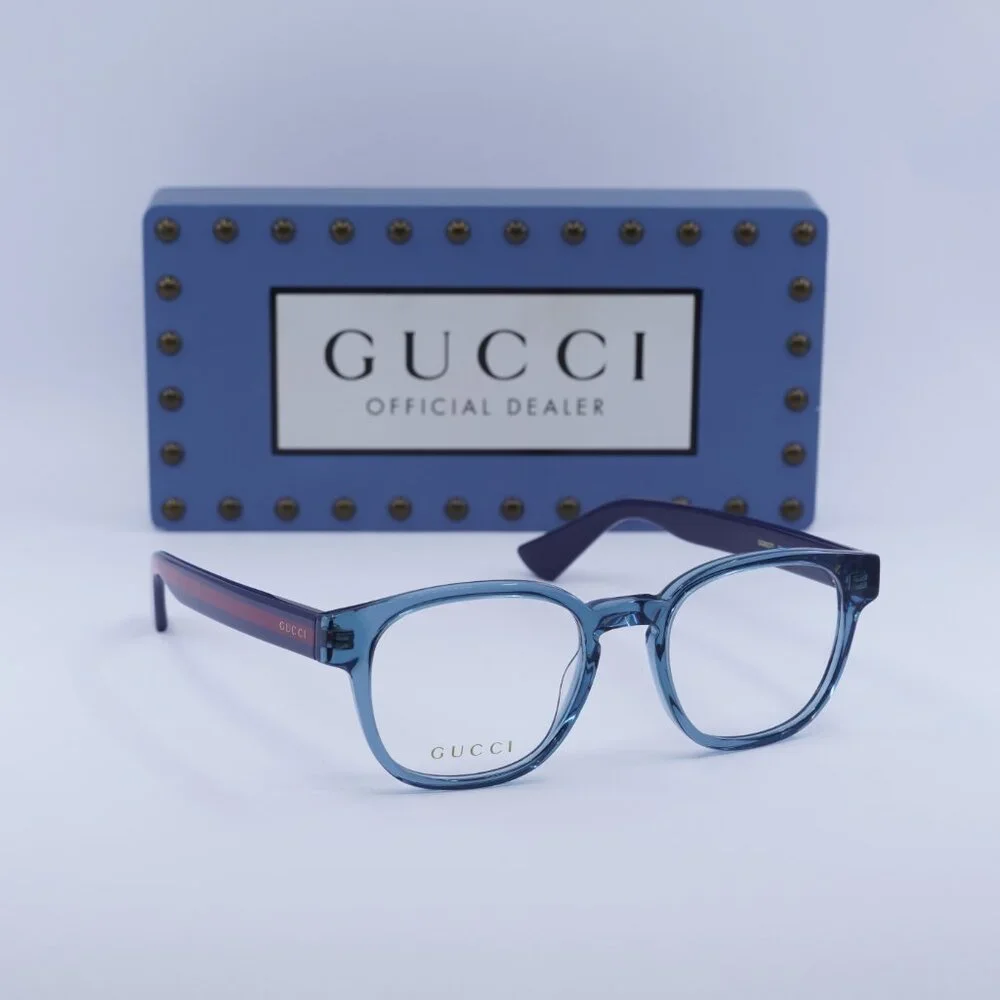 Gucci GG0927O 006 Square Eyeglasses 49mm - Blue